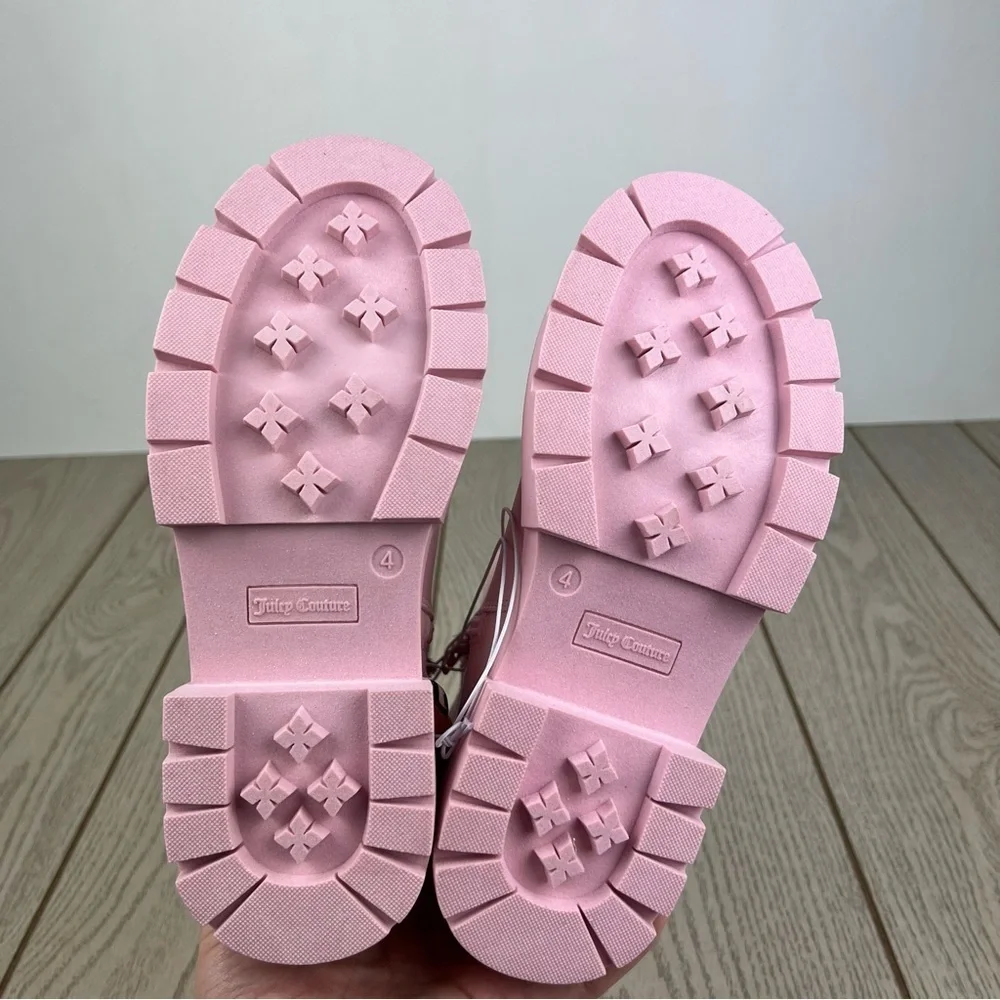 Juicy Couture Girl's Carlsbad Gem Embellished Boots 4 Kids Pink $50 FB3090